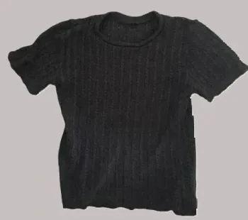👕 T-shirt coton femme 36/38 – Effet tricoté