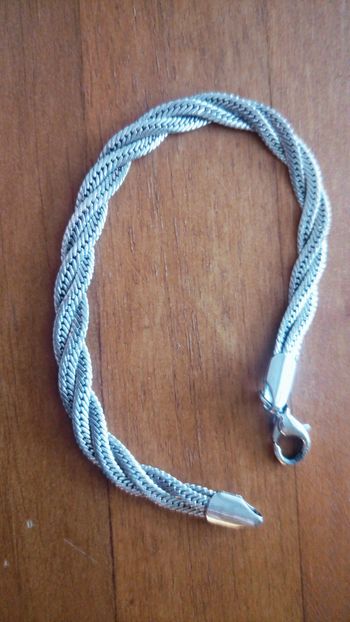 Bracelet tressé argenté souple