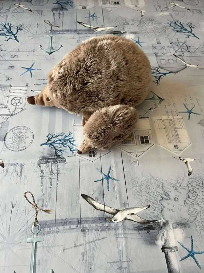 Peluche maman hérisson avec son petit - photo numéro 2