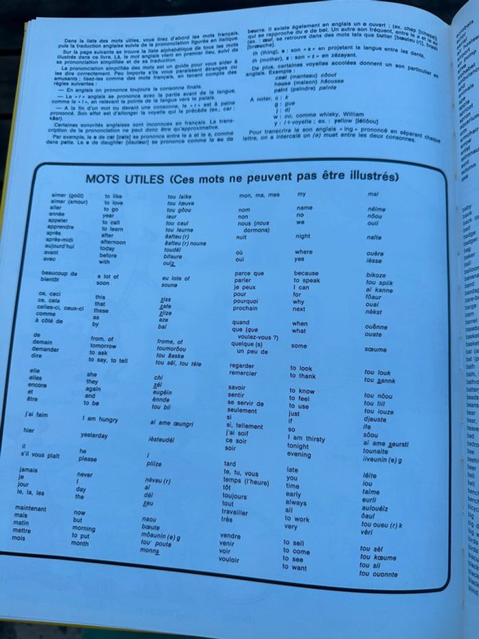 Livre grand album ancien Les mille 1000 premiers mots en anglais english rouge et or - photo numéro 9