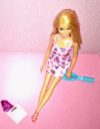 Barbie en robe + une jupe et accessoires