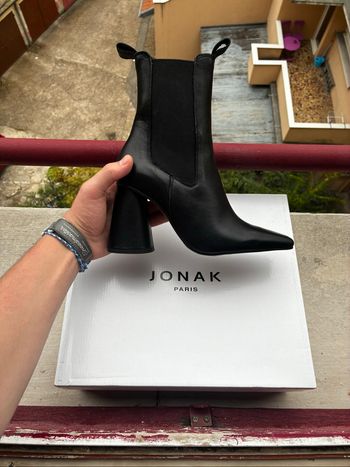 Bottines noires Jonak à talons hauts - Bandola