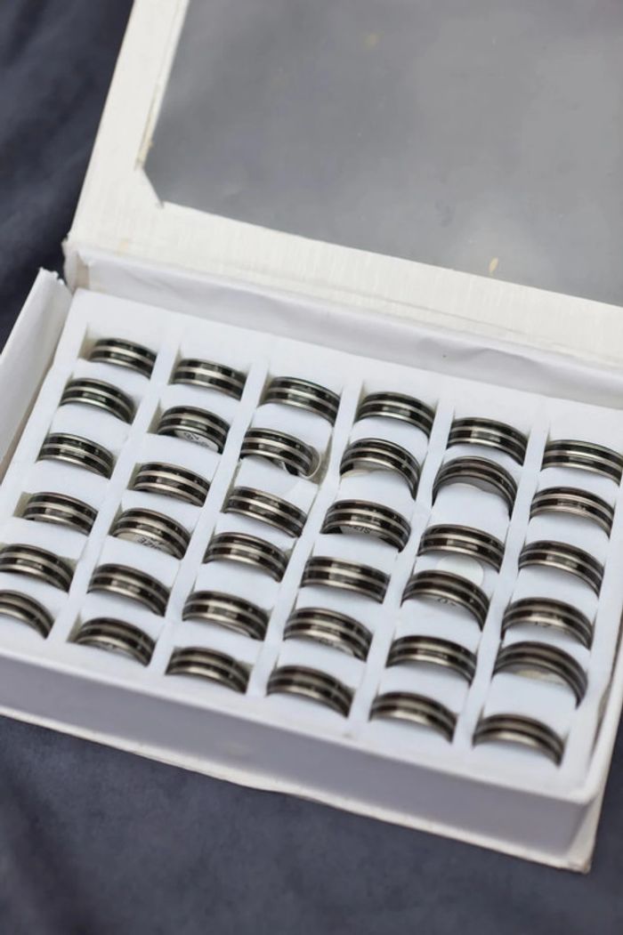 Lot de 36 bagues en acier inoxydable - photo numéro 2