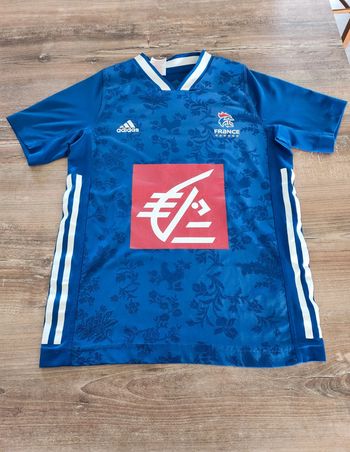 Maillot de foot excellent état Taille 11 / 12 ans bleu Adidas polyester