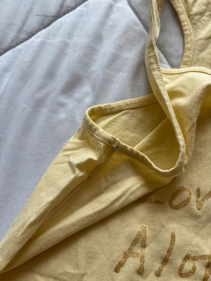 Top / débardeur tissaia jaune pale motif palmier taille M/38 été Summer - photo numéro 5