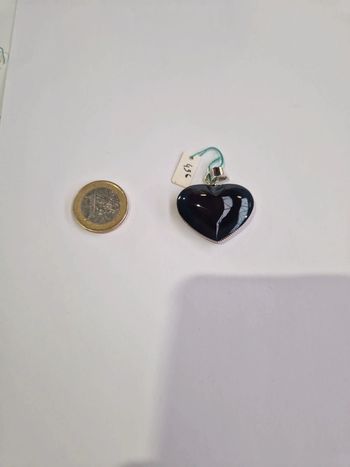 Pendentif obsidienne arc en ciel cœur Mexique