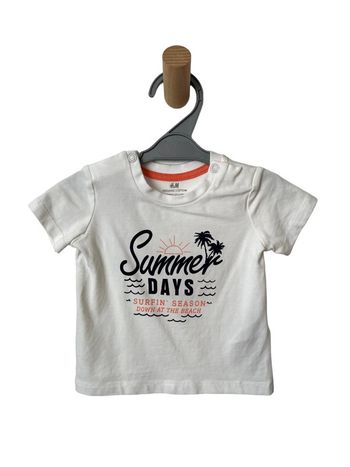 T-shirt blanc “Summer days” - H&M 3 mois (62cm/2-4mois)