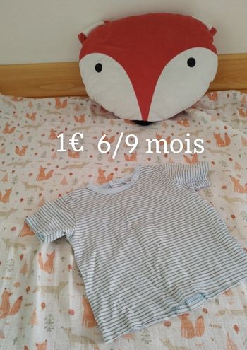 Tee-shirt à pression 6/9 mois