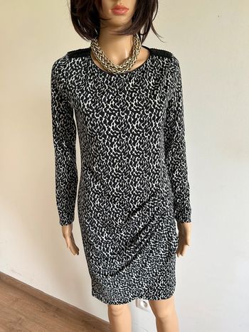 Robe imprimée noire et blanche à manches longues Morgan taille XS TBE