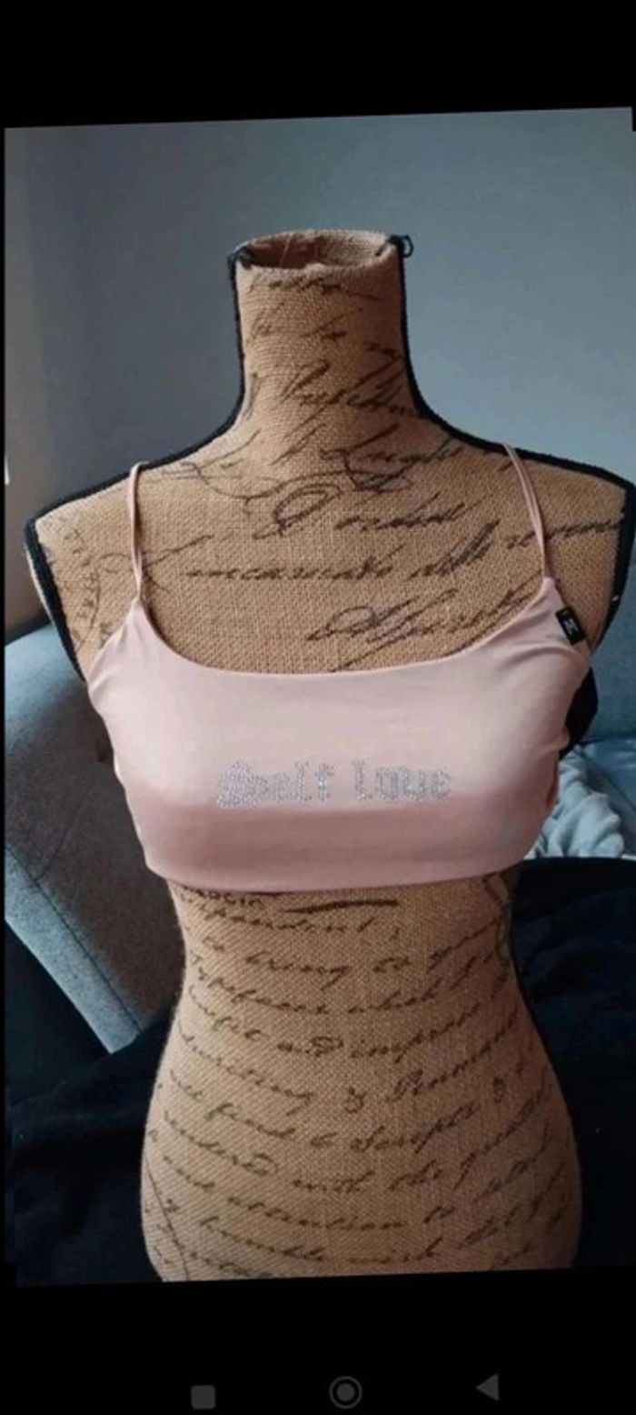 Brassière croisée rose argenté taille M - Style chic et tendance femme fille ados - photo numéro 10