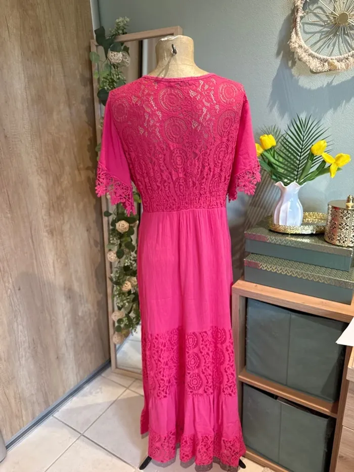 Magnifique robe longue en dentelle femme - photo numéro 4
