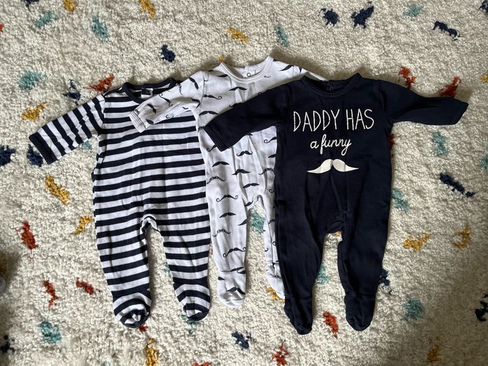 Lot de 3 pyjamas légers en coton - 3 mois - La Redoute.