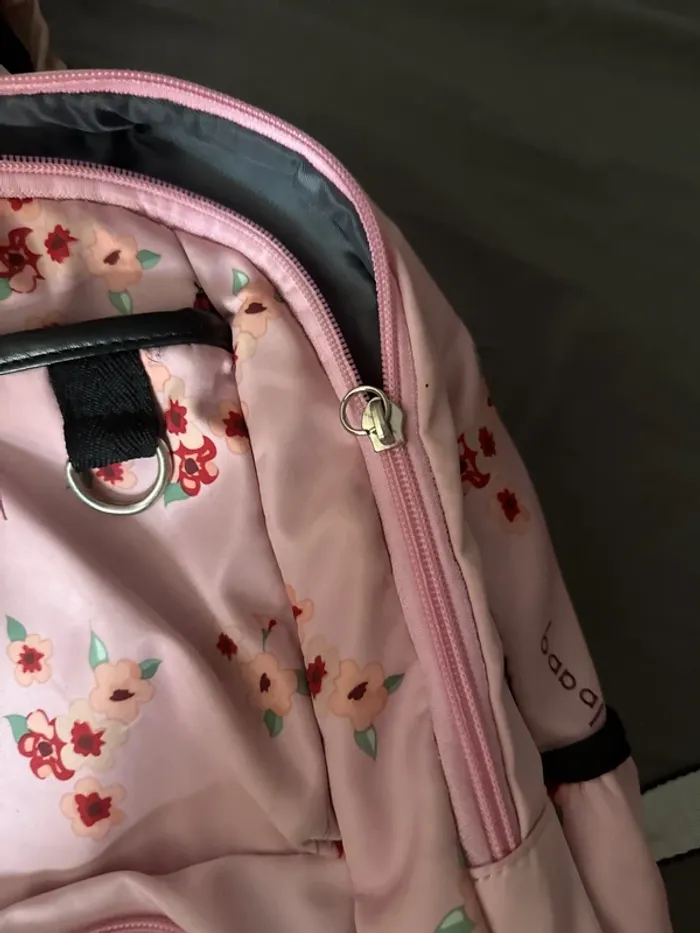 Cartable rose fleuri - photo numéro 7