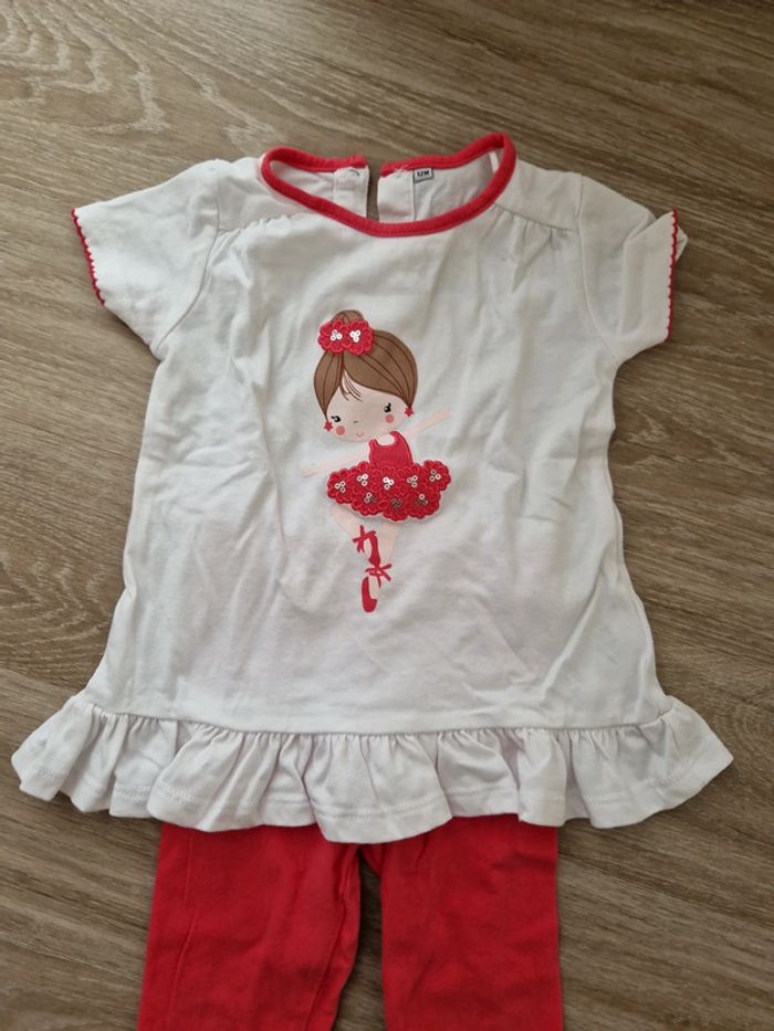 T-shirt et legging 12mois danseuse - photo numéro 2