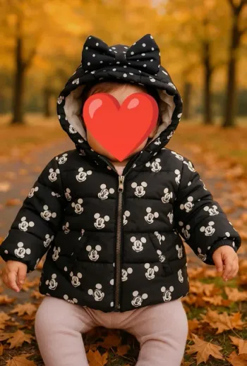 Manteau bébé Minnie taille 9 mois, chaud et mignon