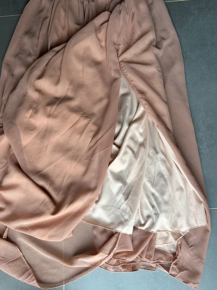 Robe demoiselle d’honneur mariage rose beige - photo numéro 7