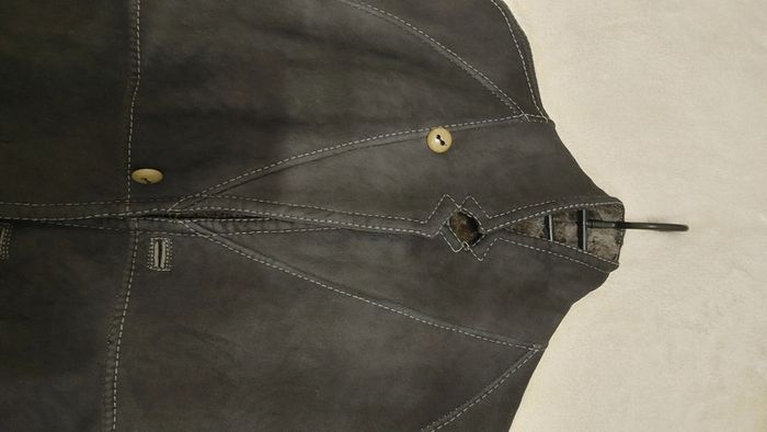 Beau manteau Vintage en peau de mouton retourné shearling monotone sheepskin fourrure lainée - photo numéro 15
