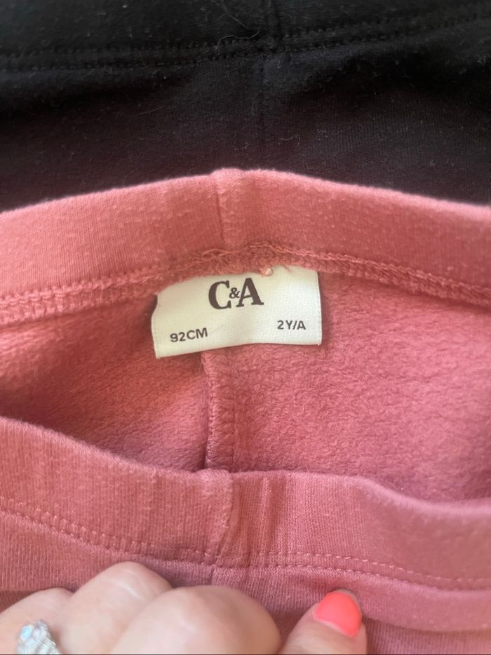 Lot de 3 pantalons fille rose et noir 2 ans - photo numéro 4