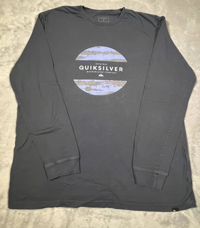 T-shirt Quiksilver blanc – Logo surf style – Taille XL - photo numéro 2