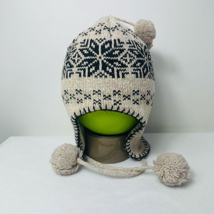 🥶 Bonnet Péruvien. Enfant. Très bon état. Beige et marine. - photo numéro 3
