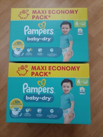 2 cartons de couches Pampers baby-dry T6 taille 6