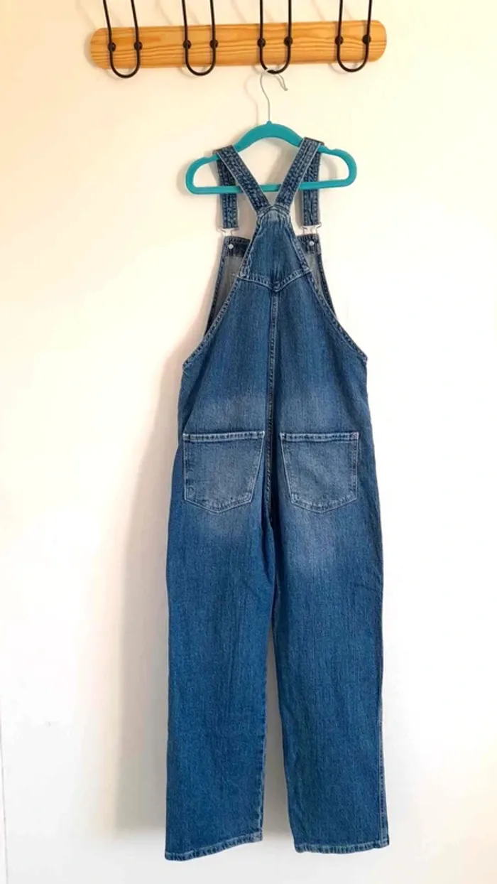 Salopette en jean bleu denim H&H 9/10 ans - photo numéro 2