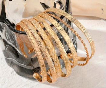🖤 Lot de 7 bracelets dorés-ajustables 🖤
