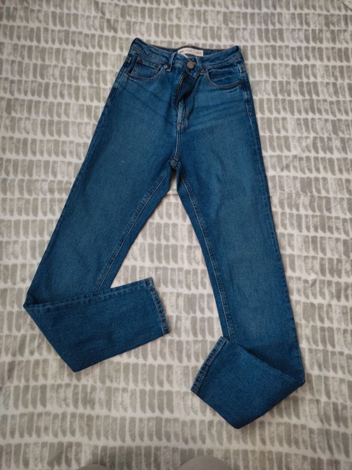 Jeans slim droit bleu taille haute Asos taille S 36 - photo numéro 1