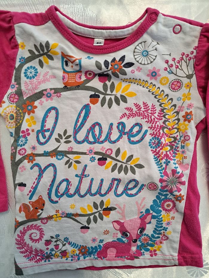 Lot de 3 t-shirts ML fille 18 mois BE - photo numéro 3