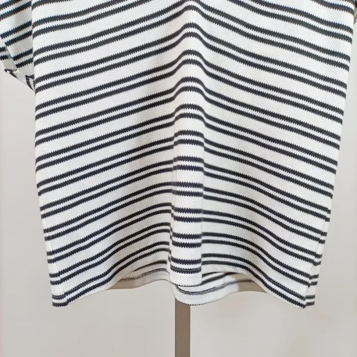 Top col polo rayé blanc et noir style marinière loose T.S coupe droite oversize A1248 - photo numéro 5