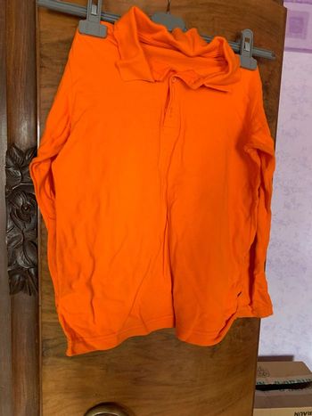 polo manche longue orange vif 8 ans