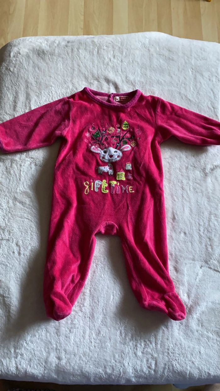 Lot de 3 grenouillère - pyjama 1 pièce - velours - 3 mois - photo numéro 7