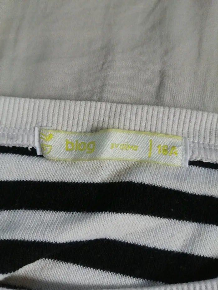 Pull marinière noir et blanc broderie licorne / blog by gemo / (16 ans) - photo numéro 2
