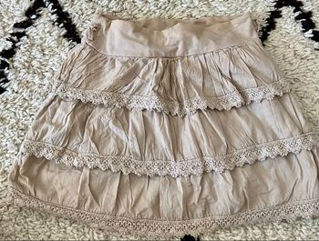 Jupe beige volant 10 ans coton