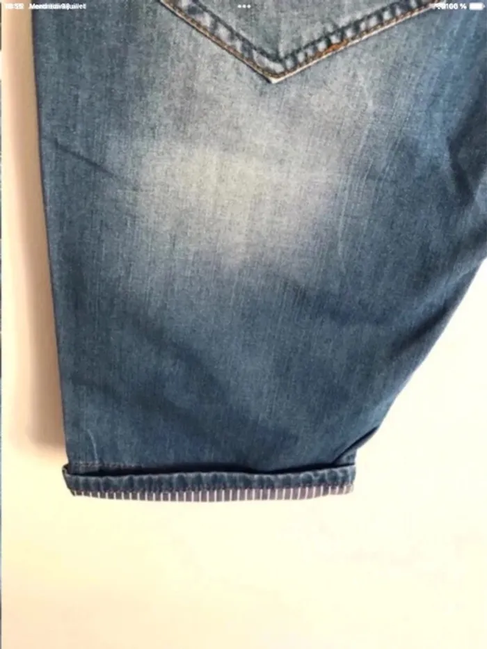 Bermuda homme en jean très léger effet troués taille 38 - photo numéro 10