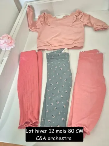 Lot hiver 9 - 12 mois 80 cm C&A baby ensemble joggings et sweat dernière collection