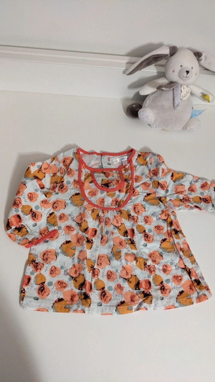 Blouse manches longues Orange 12 Mois