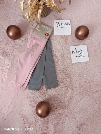 Lot de leggings neufs gris et rose