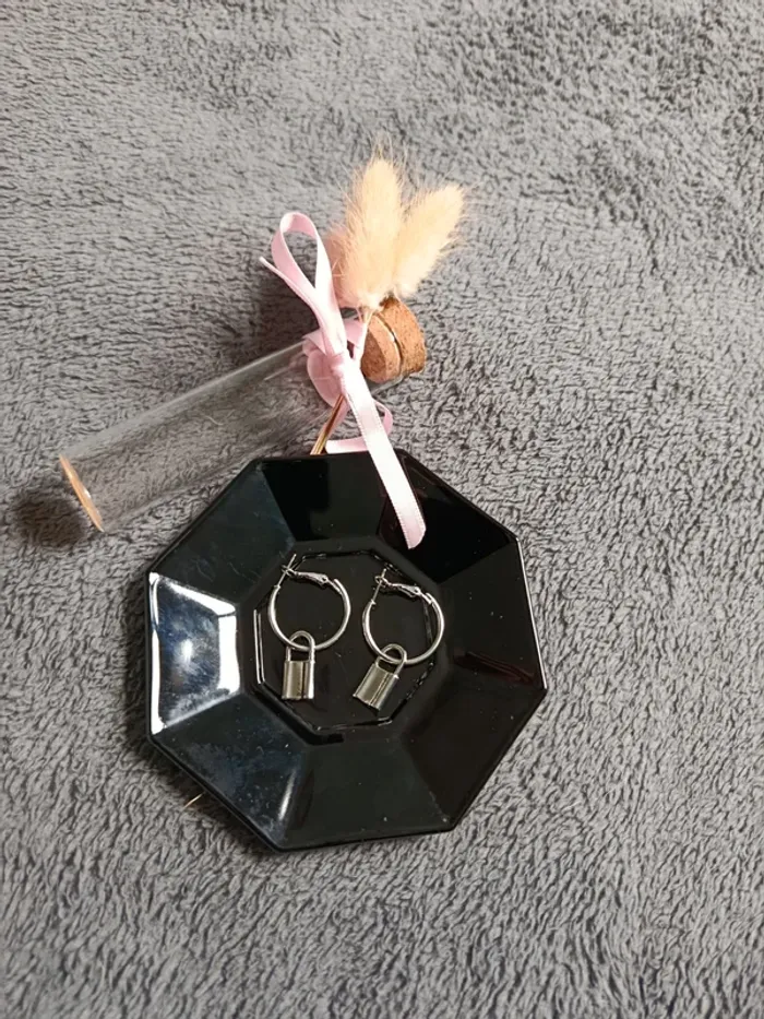 Boucles d'oreilles cadenas argent