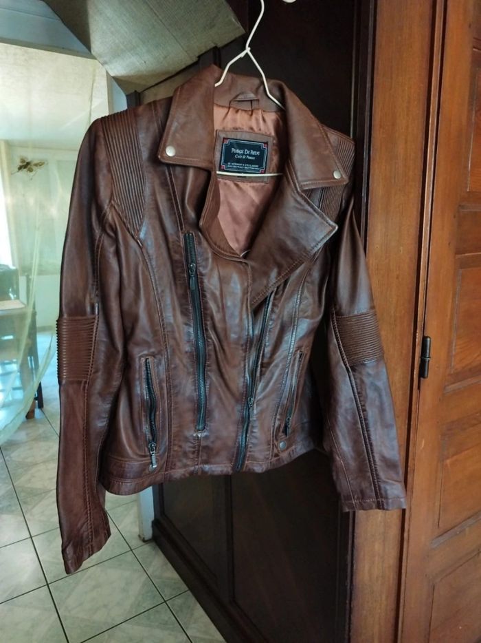 Veste blouson marron vrai cuir Peaux De Rêve XL/42 - photo numéro 10