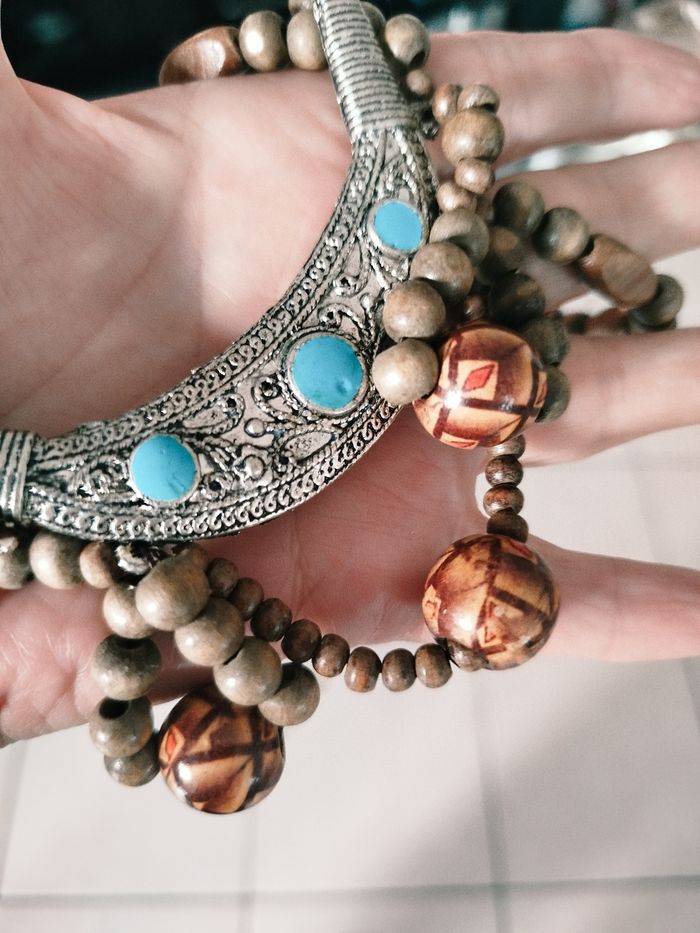 Collier bois Vintage bijoux - photo numéro 4