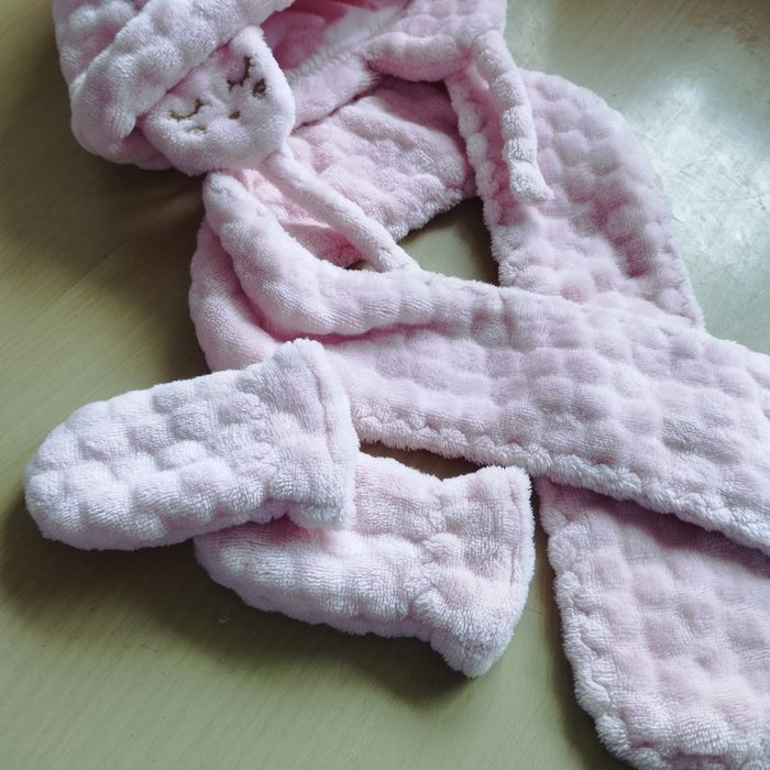 Ensemble bonnet écharpe moufle bébé Peluche - photo numéro 2