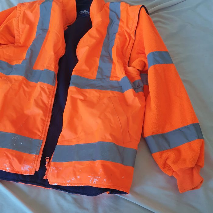 Blouson Haute Visibilité parka de chantier 2en1 Portwest Orange fluo, taille XL - photo numéro 9