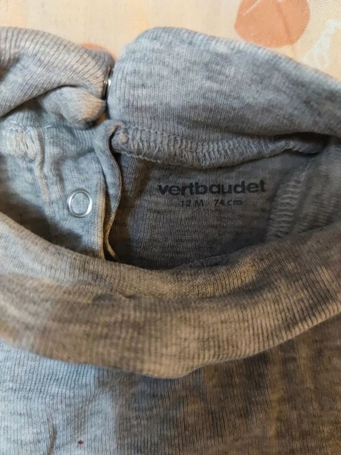 Sous-pull gris T.12 mois - photo numéro 2