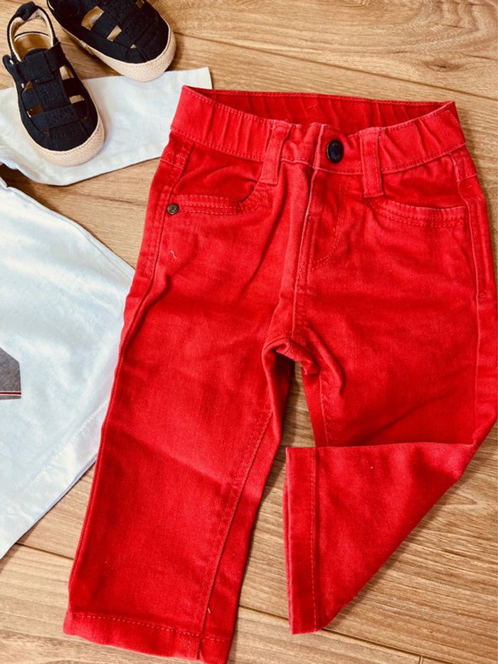 Taille 6 mois ensemble 2 pièces garçon grain de blé blanc et rouge * cravate * 💙 - photo numéro 3