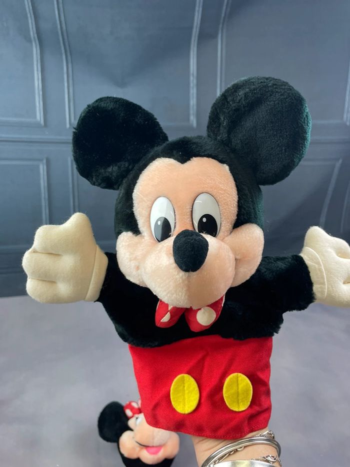 Lot de 2 Marionnettes Peluches Vintage 80s Mickey & Minnie Walt Disney - photo numéro 8