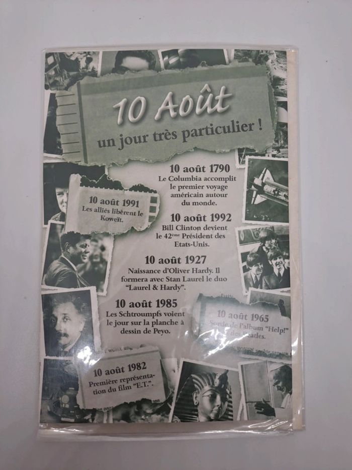 Carte postale avec son enveloppe.
11,5x17cm.
NEUVE.
10 août