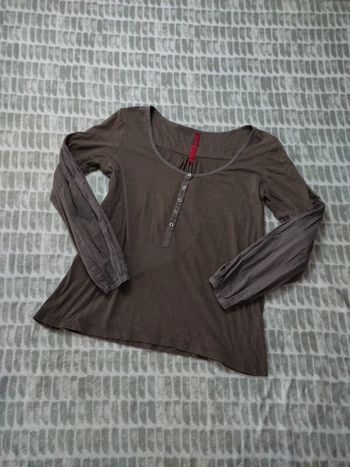 Haut tee-shirt manches longues marron i.code IKKS taille 40 L