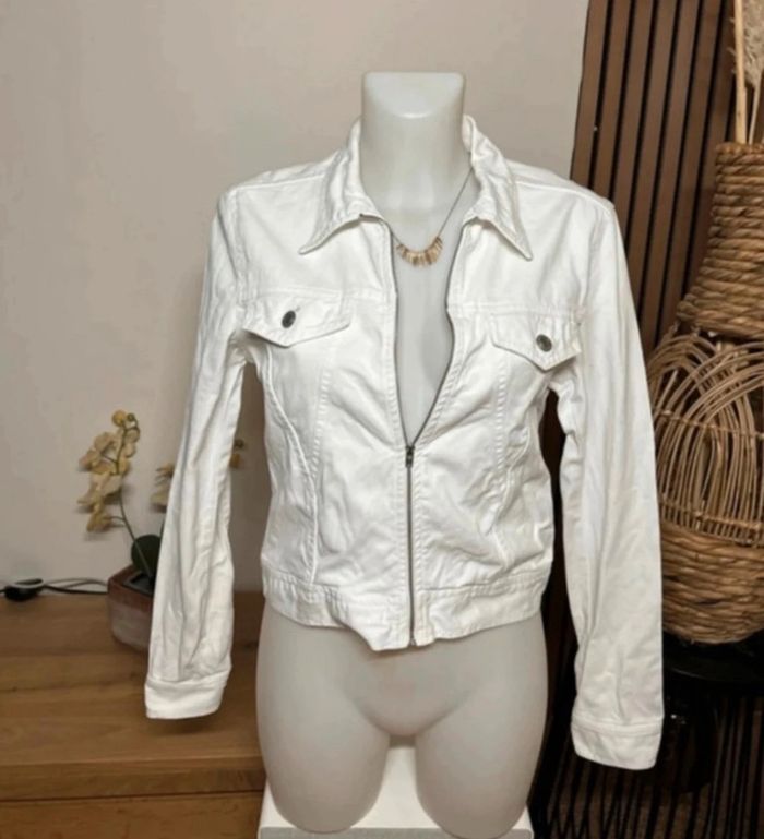 Veste en jean blanche Zara