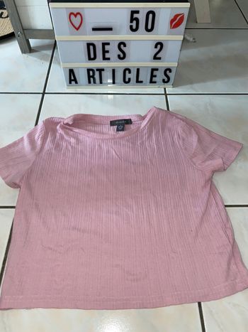 T-shirt court oversize rose taille S